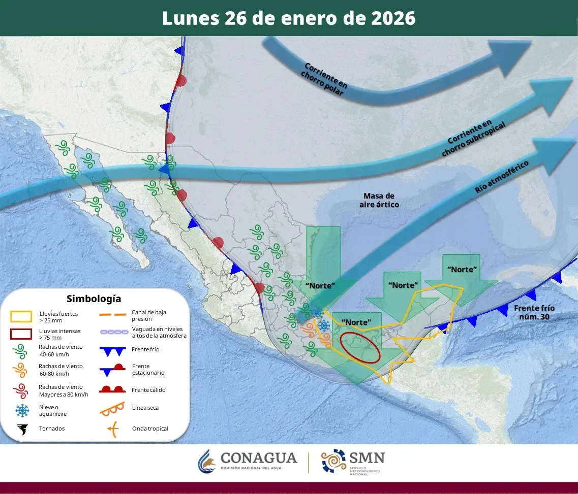 Condiciones climáticas severas en Quintana Roo por frente frío.