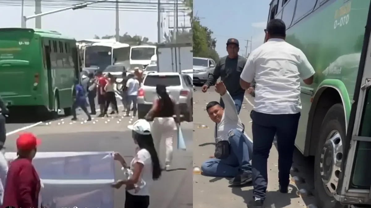 Se reportan momentos de tensión tras intento del chofer de avanzar entre los protestantes por una desaparición.