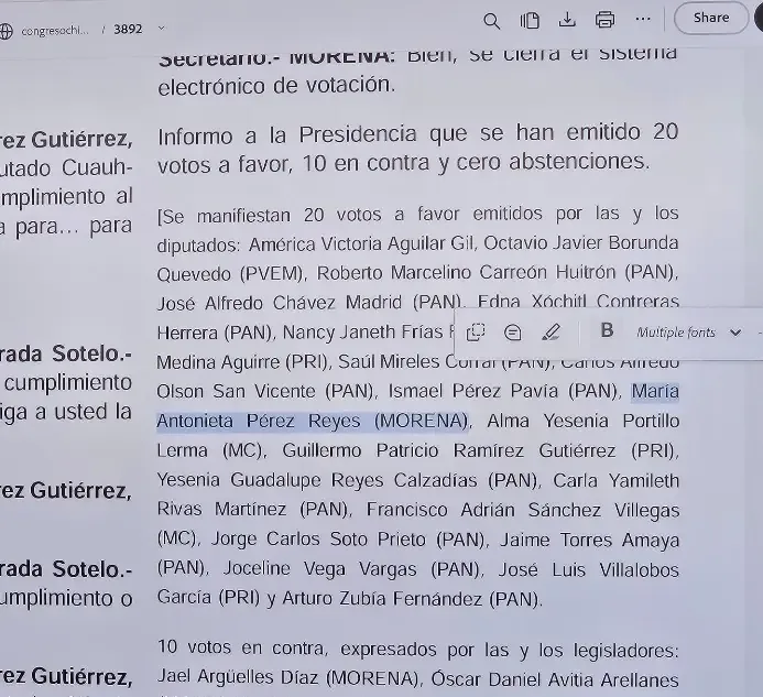 Aclaración en el acta de sesión busca eliminar discrepancias en resultados.