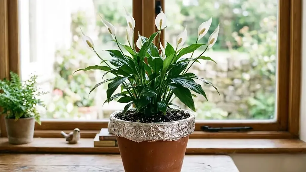 Conoce cómo el papel aluminio mejora el cuidado del lirio de paz en casa.