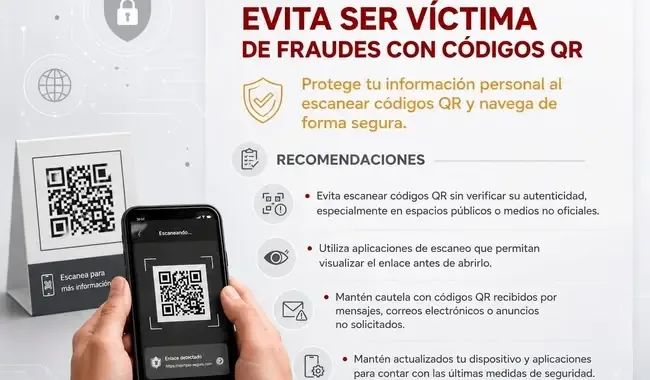 Claves para protegerse de ciberdelincuentes que utilizan códigos QR falsos.