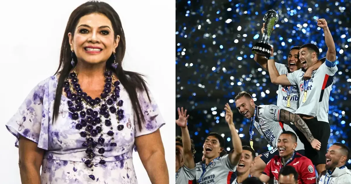 Clara Brugada y otros políticos celebran el décimo título de Cruz Azul.