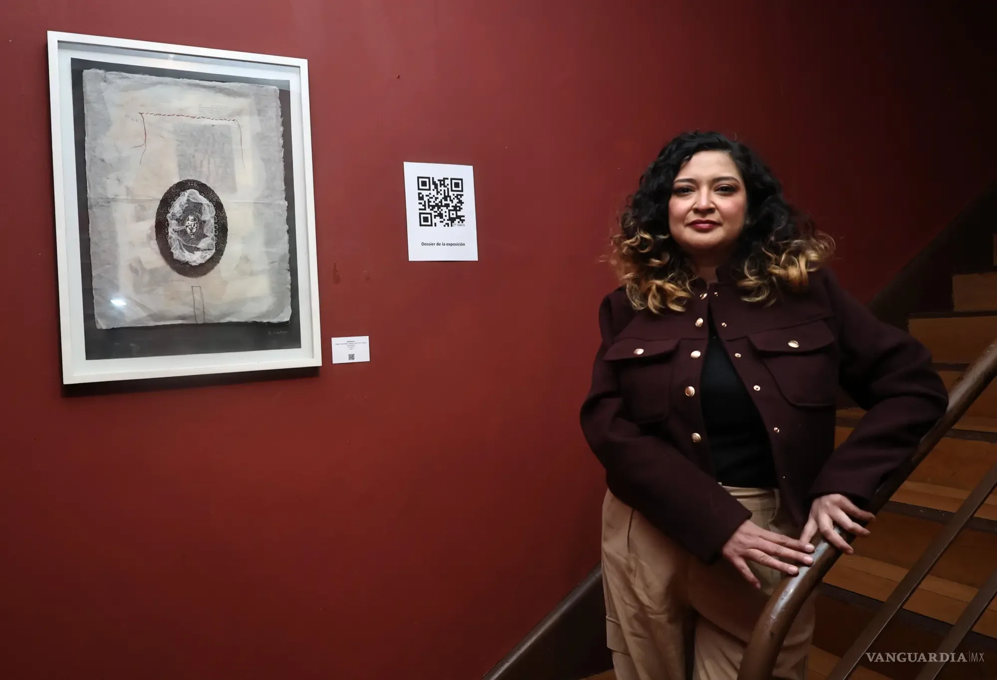 Daniela Elidett en la inauguración de su nueva exposición "Membrana" en Saltillo.