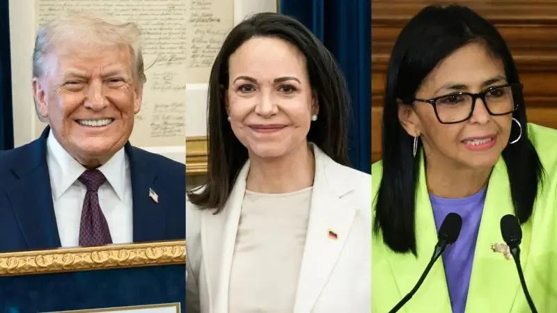 "Delcy Rodríguez tras su reunión con el director de la CIA en Caracas."