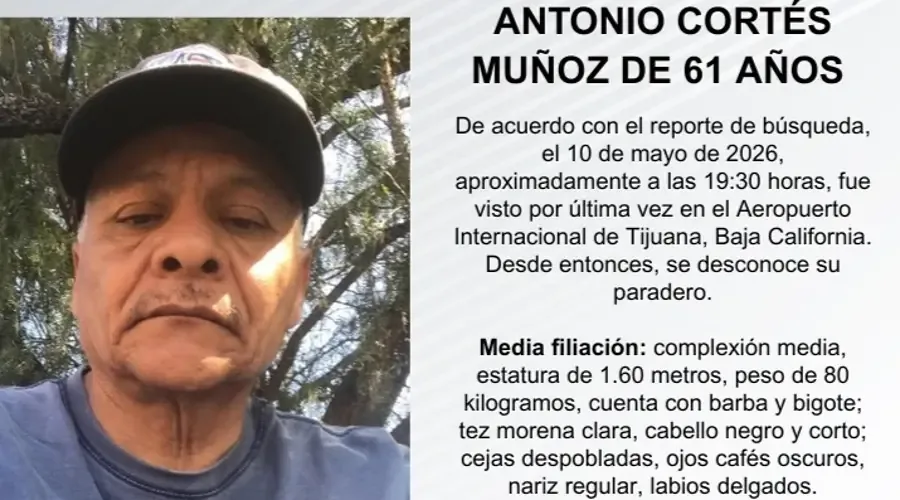 La Fiscalía General del Estado solicita información sobre su paradero tras su última aparición en el aeropuerto local.