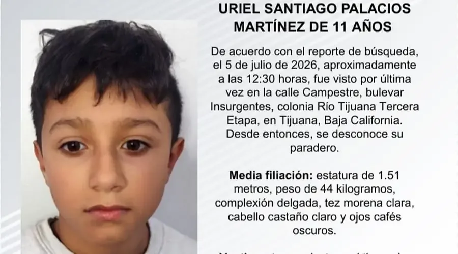 La Fiscalía General del Estado solicita ayuda para encontrar a Uriel Santiago Palacios Martínez tras su desaparición el 5 de julio.