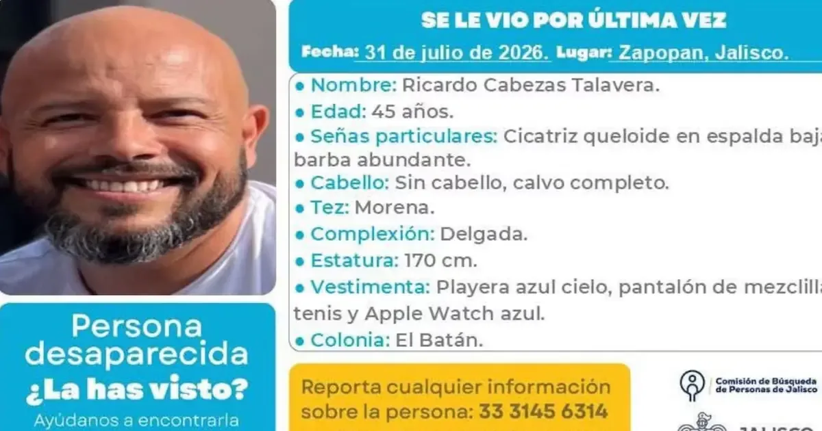 La búsqueda del empresario de 45 años ha generado preocupación en su familia y el gremio inmobiliario.
