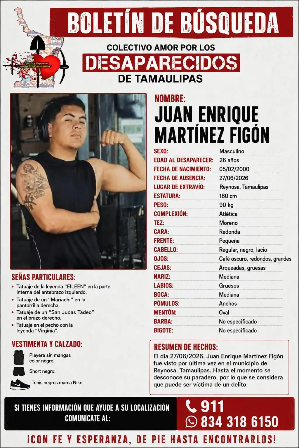 Familias y colectivos reclaman apoyo urgentemente para la localización de los jóvenes desaparecidos en Reynosa.