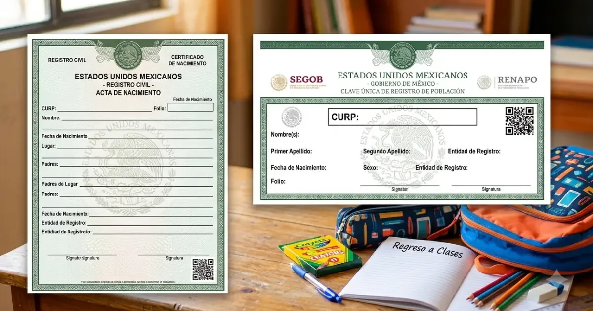 La digitalización facilita obtener actas de nacimiento y CURP para nuevos alumnos en México.