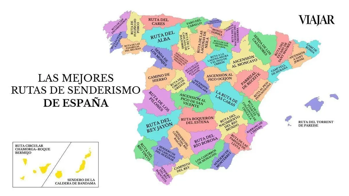Descubre un mapa con rutas imperdibles de senderismo en cada provincia del país.