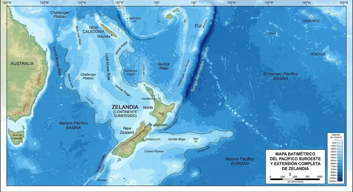 Zelandia, un continente de cinco millones de kilómetros cuadrados, revela la historia tectónica del planeta.