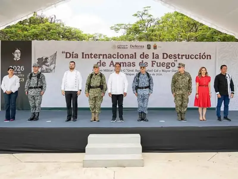 En el Día Internacional de la Destrucción de Armas de Fuego, Chiapas muestra su compromiso por la paz y la seguridad.
