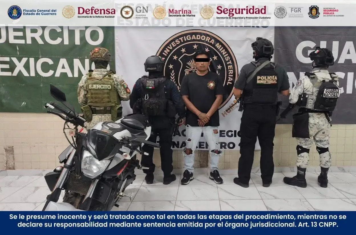 Detención de Ignacio “N” en un operativo de seguridad en Chilpancingo.