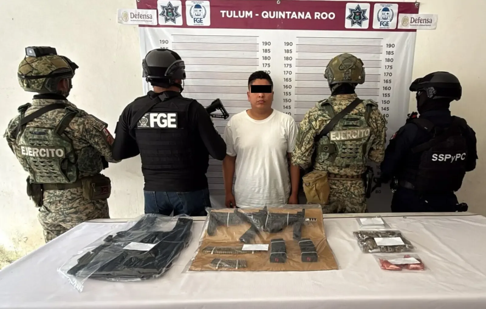 Detención de Pablo Jesús N en Tulum por homicidio y narcotráfico.