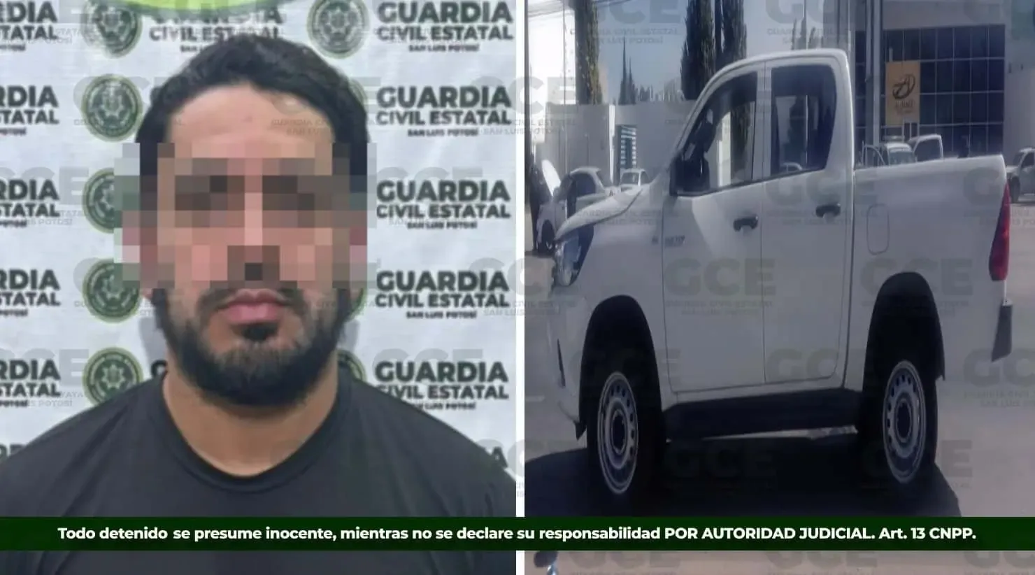 Detención de tres personas y recuperación de vehículos robados en San Luis Potosí.