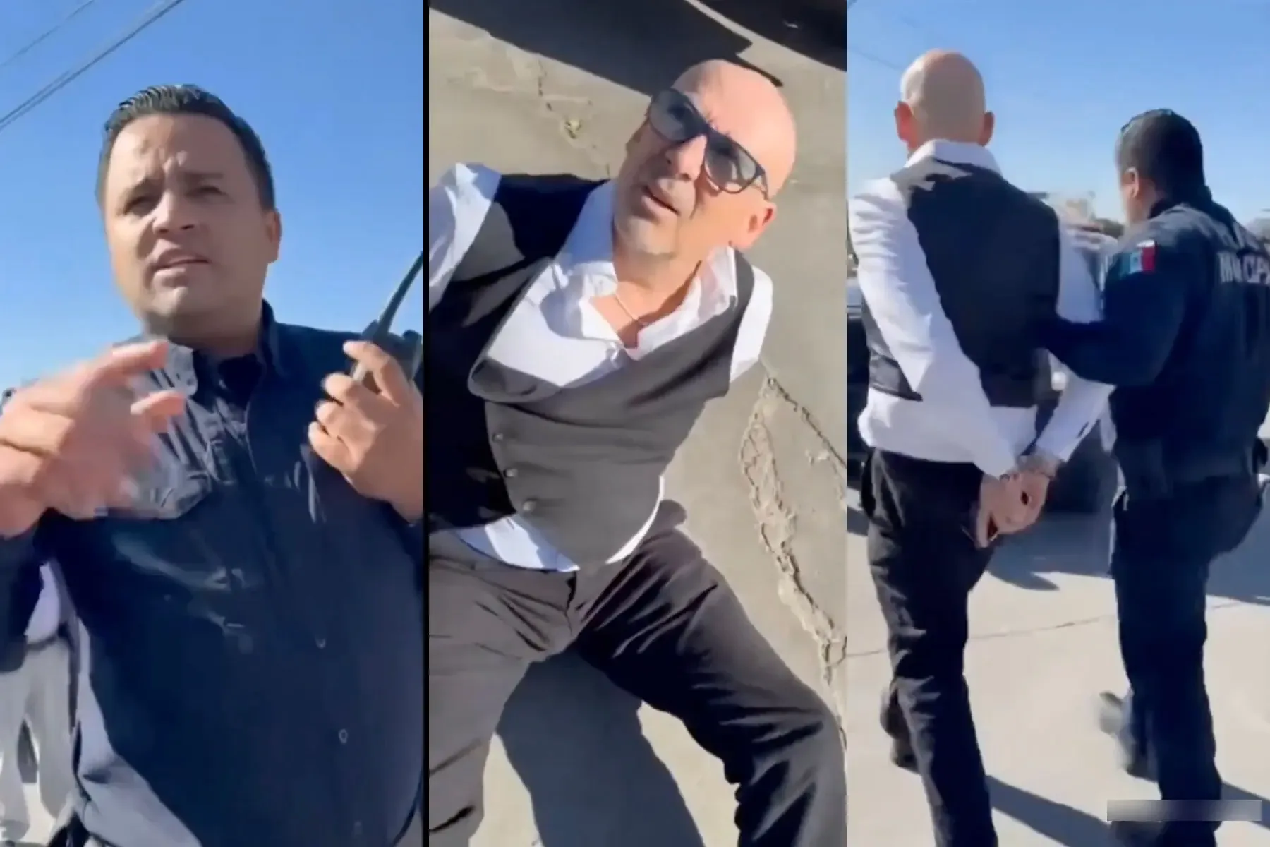 Detención del vicepresidente de CANACO, Héctor Riveros, por la Policía Municipal.