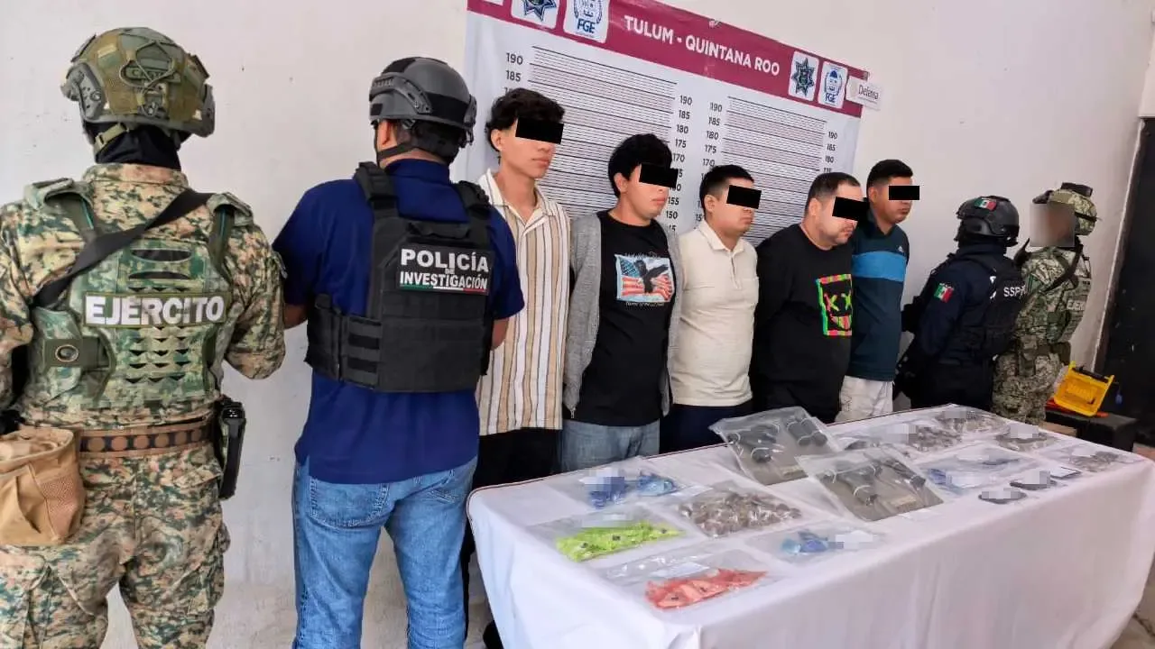 Detenciones y aseguramiento de drogas durante operativos en Tulum.