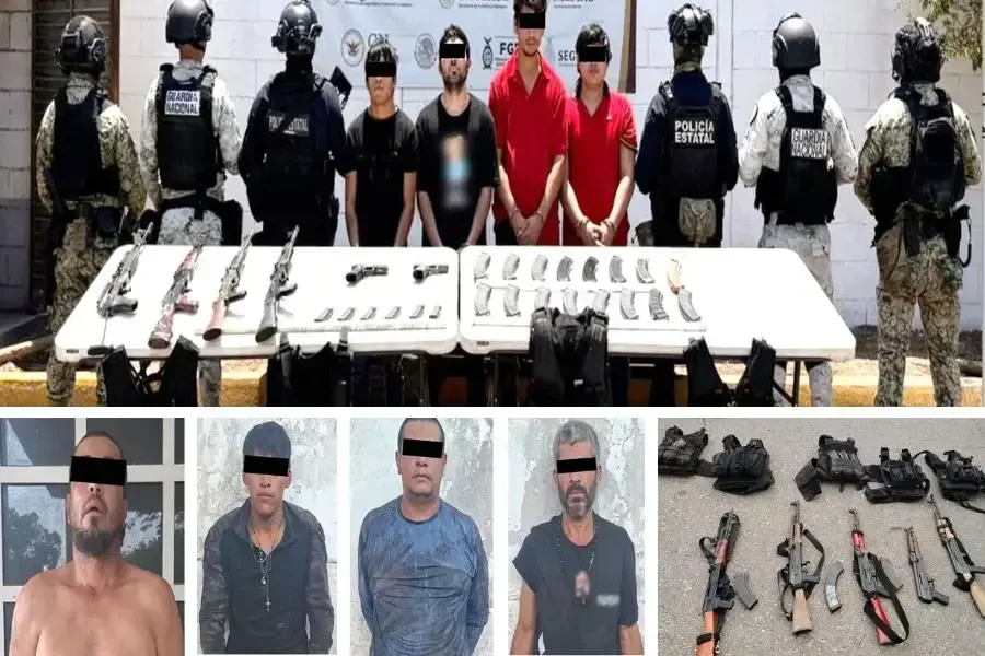 En Sinaloa, operativos federales resultan en 10 detenciones y un arsenal de armas.