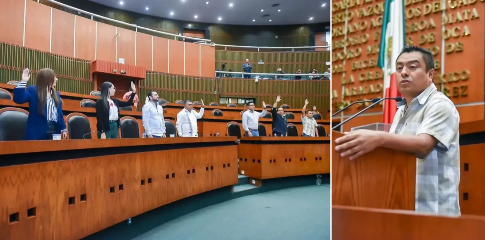 Diputados del Congreso de Guerrero debaten sobre la publicidad en banquetas.