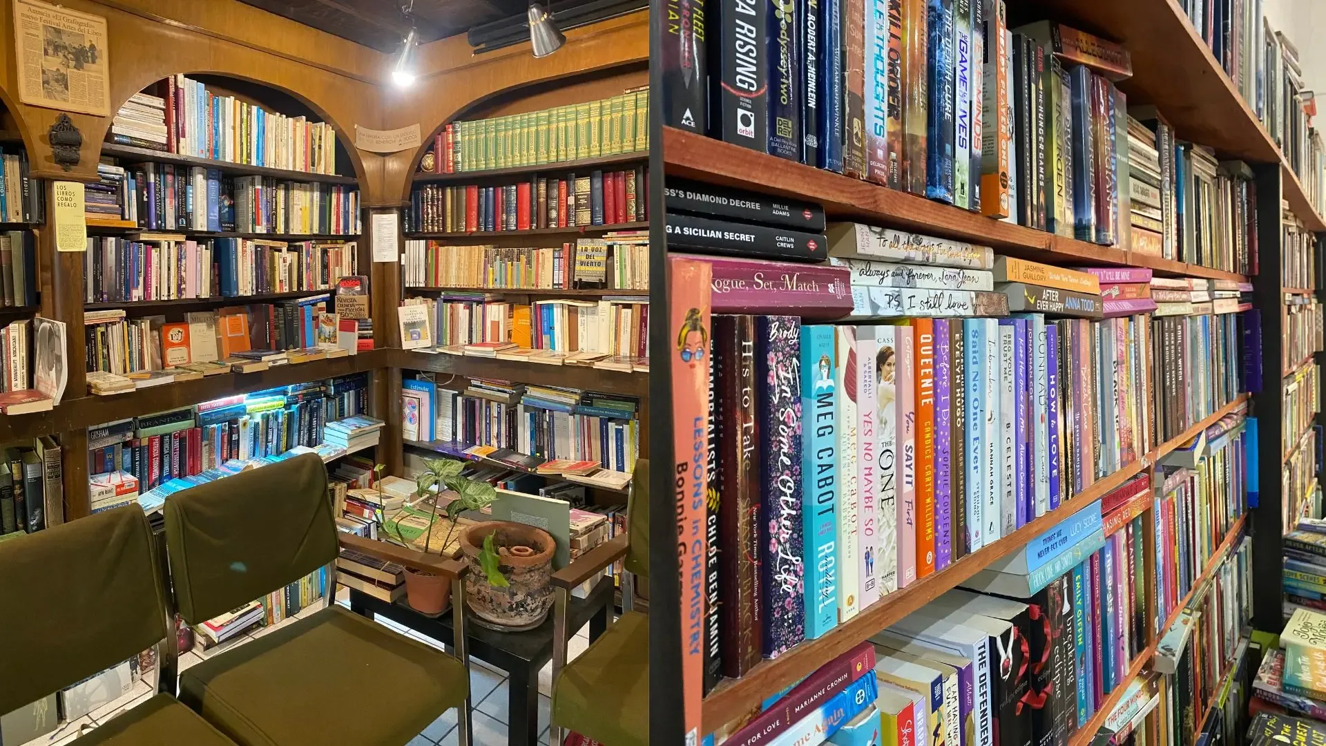 Diversas opciones de libros en "Libros, Café y Jazz" en Tijuana.