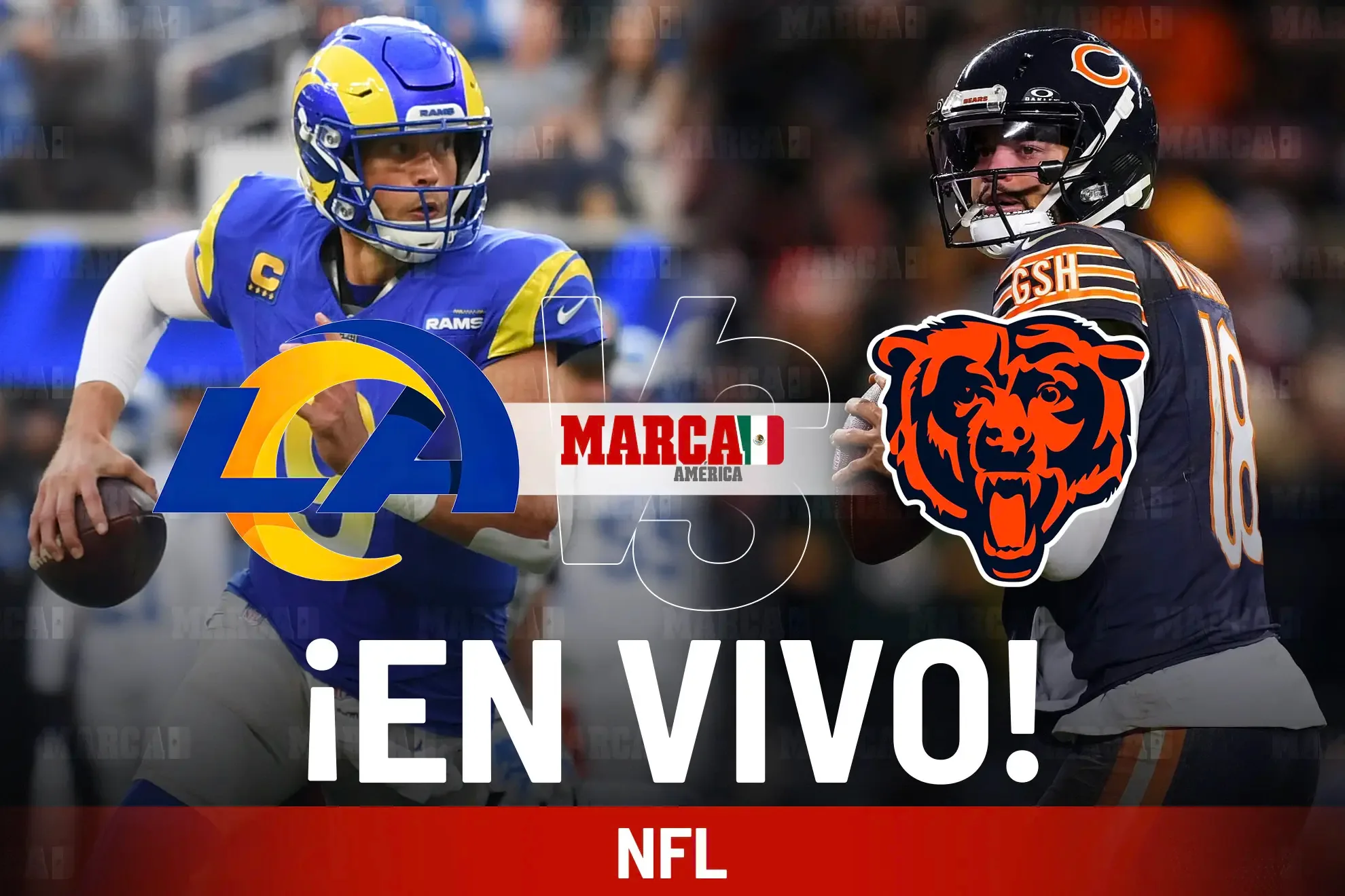DJ Moore celebra su anotación durante el partido Bears vs Rams en Soldier Field.