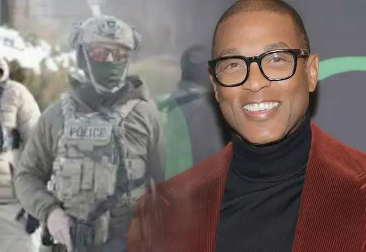 Don Lemon cubriendo la protesta anti-ICE en Los Ángeles.