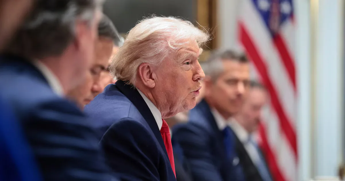 Donald Trump durante la reunión en la Casa Blanca por el presupuesto federal.