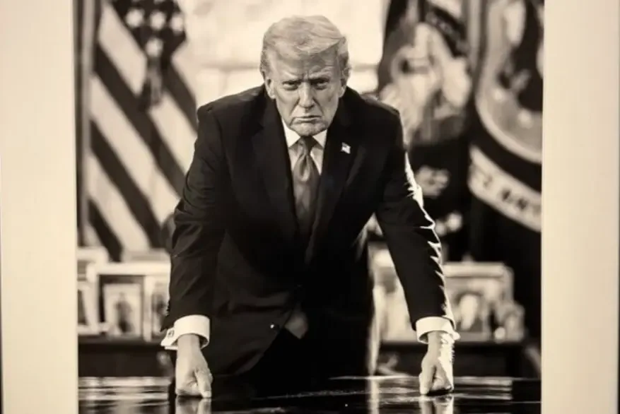 Donald Trump durante una entrevista en la Oficina Oval sobre narcotráfico.