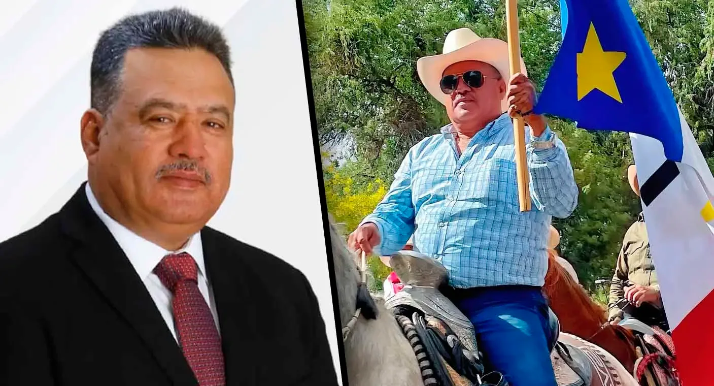 El alcalde Serge Enríquez Tolano en un evento municipal en Bácum, Sonora.