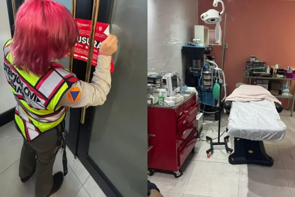 El consultorio médico clausurado en el bulevar Las Américas en Tijuana.