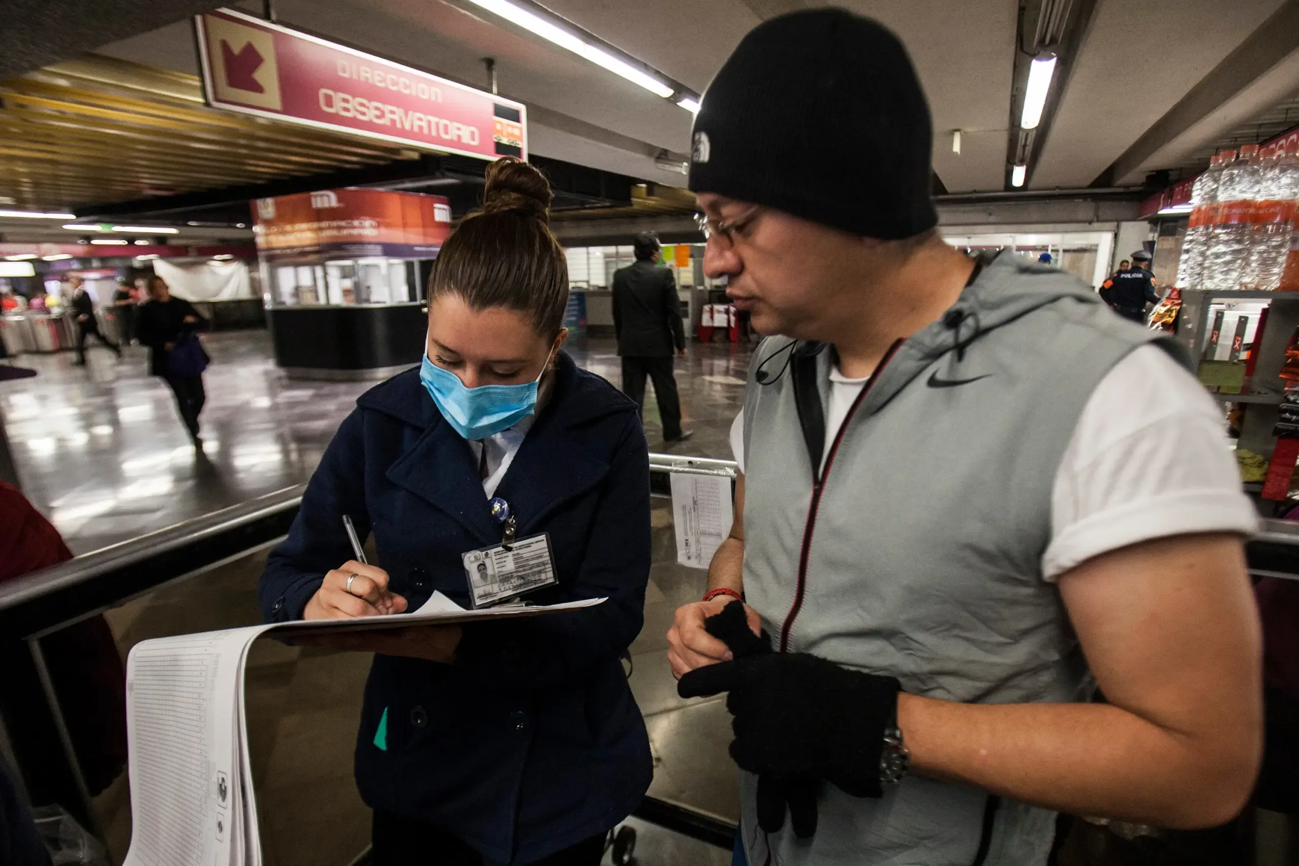 "El director del Metro, Adrián Rubalcava, durante el anuncio de vacunación."