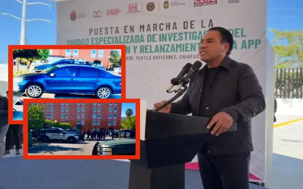 El gobernador Eduardo Ramírez durante la inauguración de la unidad de investigación del delito en Chiapas.
