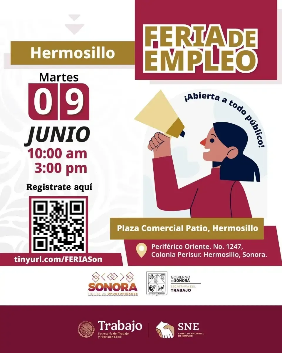 Invitación abierta para sonorenses en busca de nuevas oportunidades laborales.