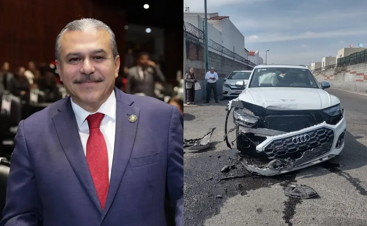 El legislador Wblester Santiago Pineda enfrenta críticas tras generar un choque en Metepec.