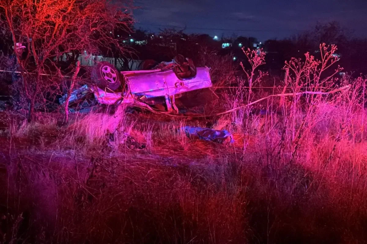 El lugar del accidente en la carretera 79, cerca de El Conejal, Aguascalientes.
