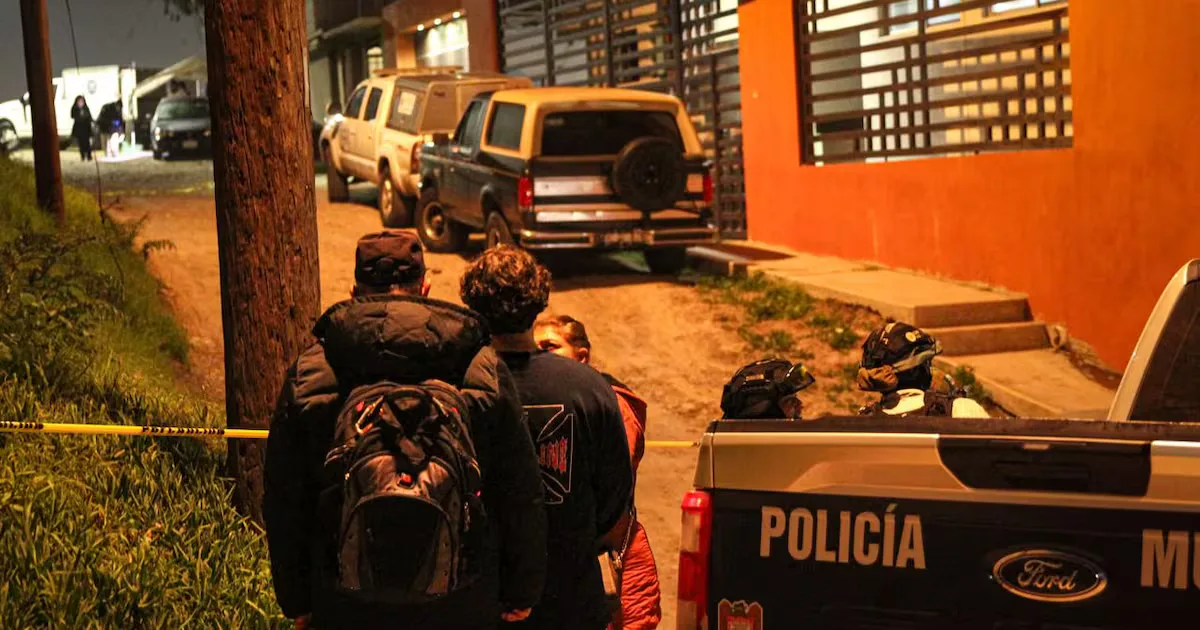 El lugar del asesinato en la colonia Las Huertas, Tijuana.