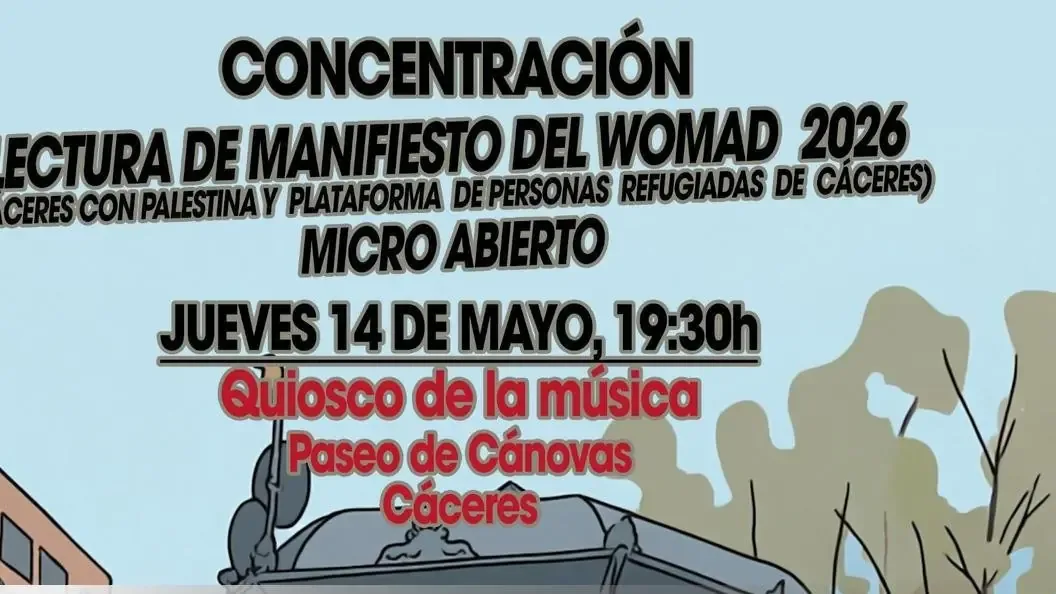 Este jueves se dará lectura al texto que no pudo presentarse en WOMAD, destacando la necesidad de solidaridad con Palestina.