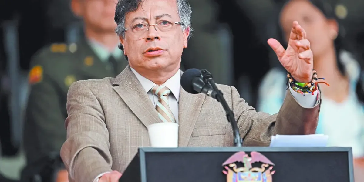 El presidente Gustavo Petro durante una declaración sobre el decreto económico.