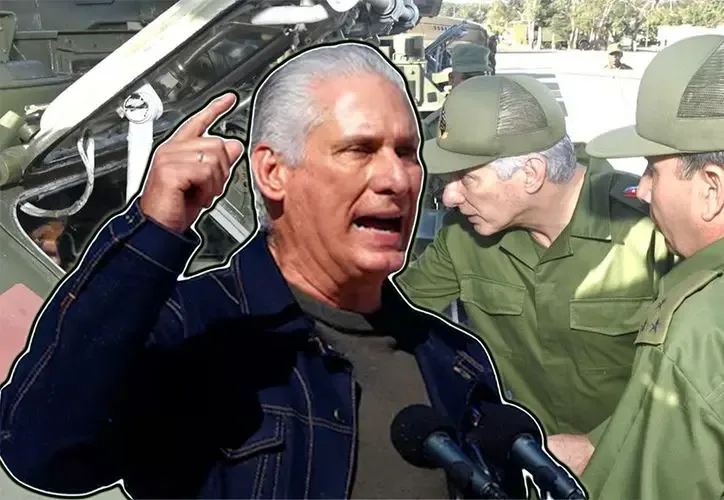 El presidente Miguel Díaz-Canel participa en prácticas de defensa militar en Cuba.