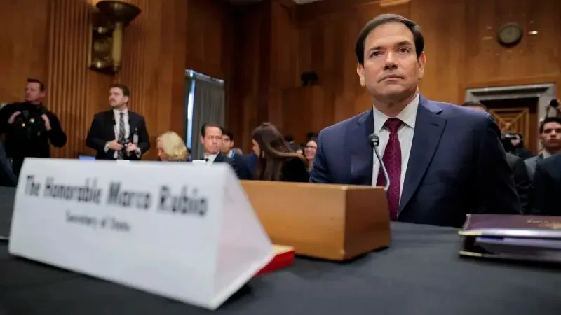 El secretario de Estado de EE. UU., Marco Rubio, durante su testimonio en el Senado.