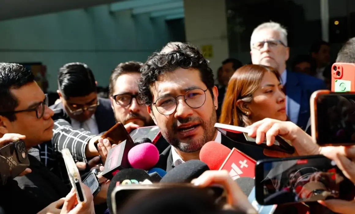 El secretario del Trabajo, Marath Baruch Bolaños López, en el Senado de México.