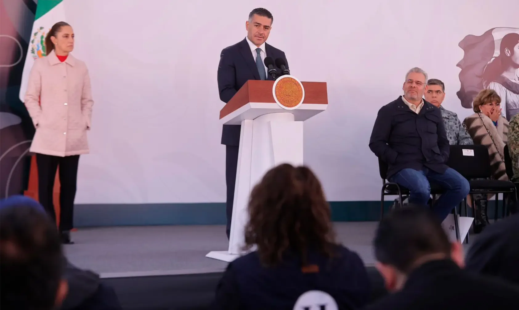 El secretario Omar García Harfuch informa sobre la disminución en la extorsión en Michoacán.