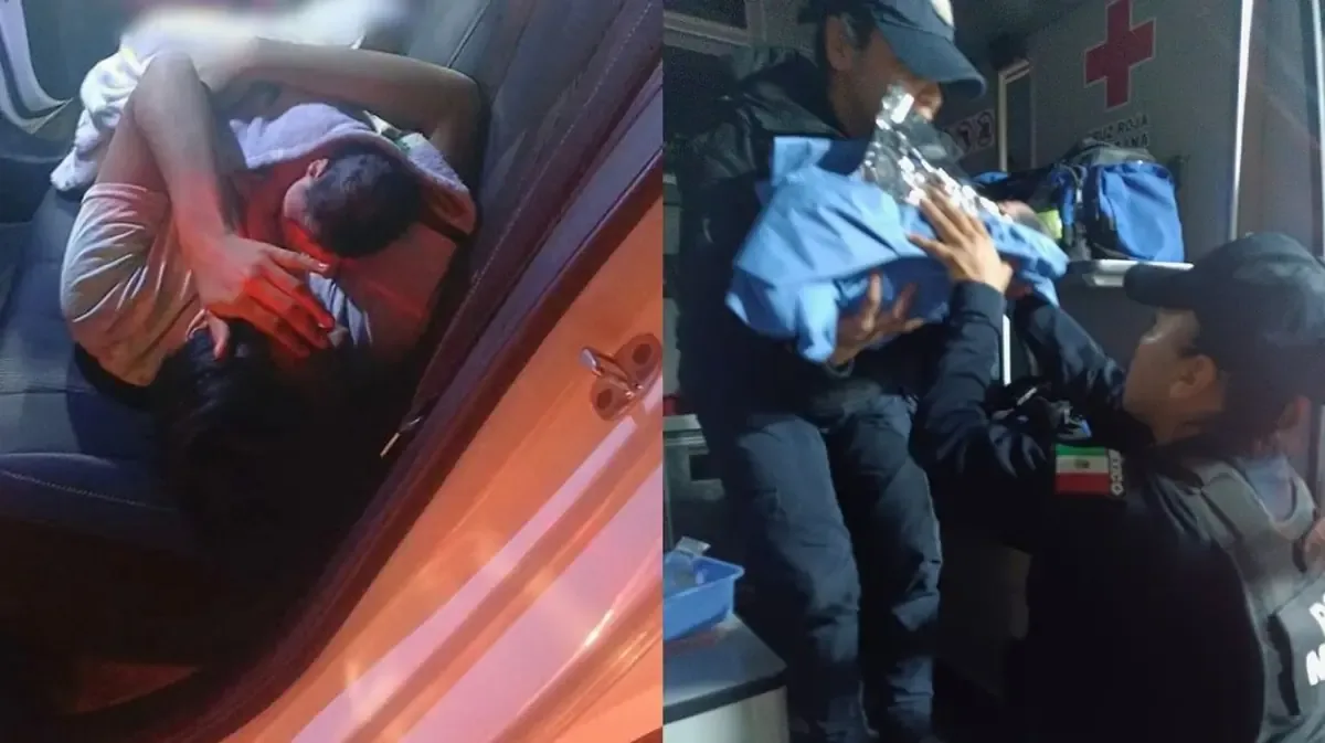 Elementos de seguridad actuaron rápidamente para ayudar a la madre y su bebé.