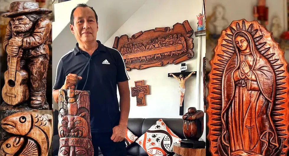 El maestro escultor de Catacaos busca preservar la tradición del arte en su comunidad.