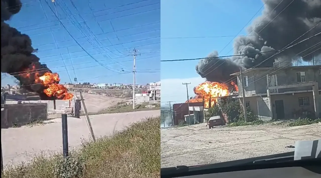 Emergencias en Rosarito por incendio en ducto de Pemex activa evacuaciones.