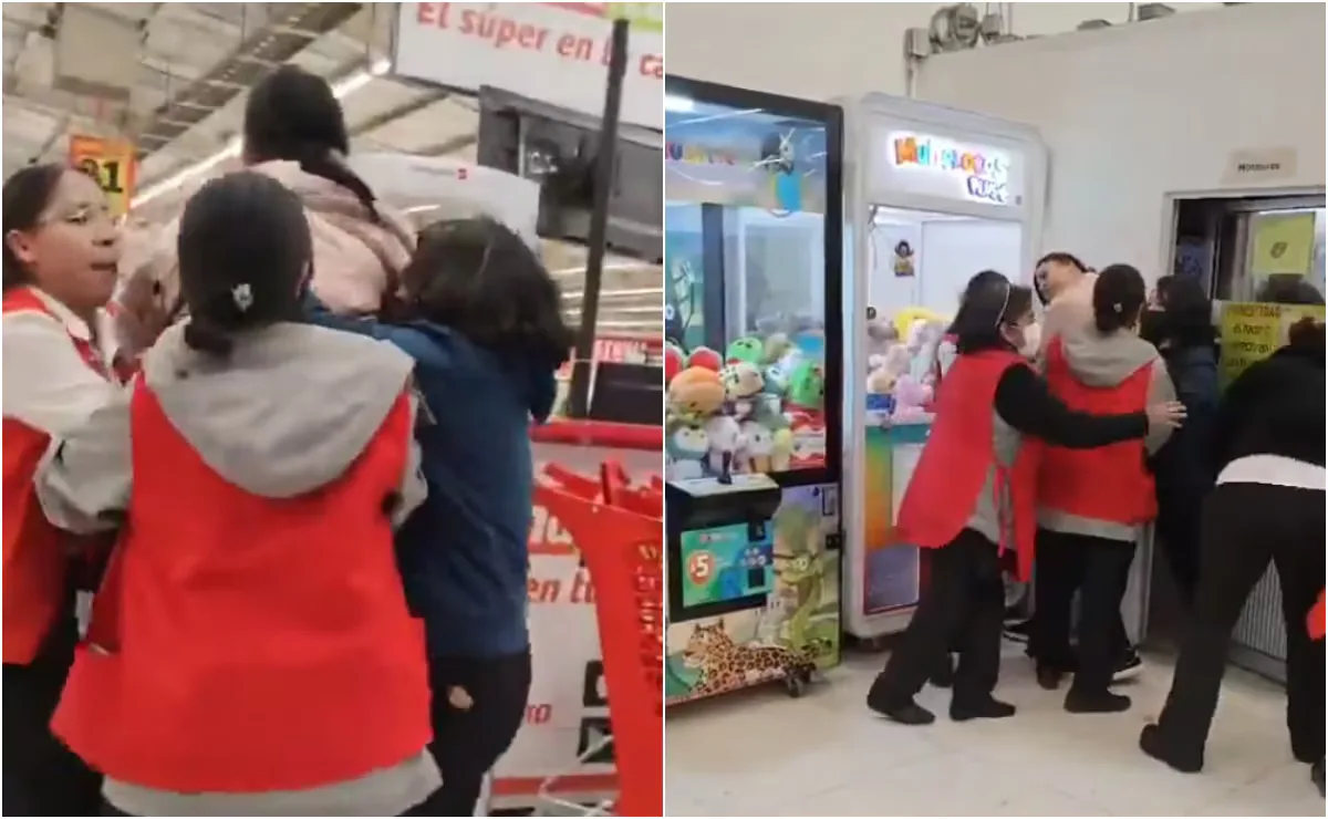 Empleadas de Soriana detienen a una mujer sospechosa de robo en Puebla.