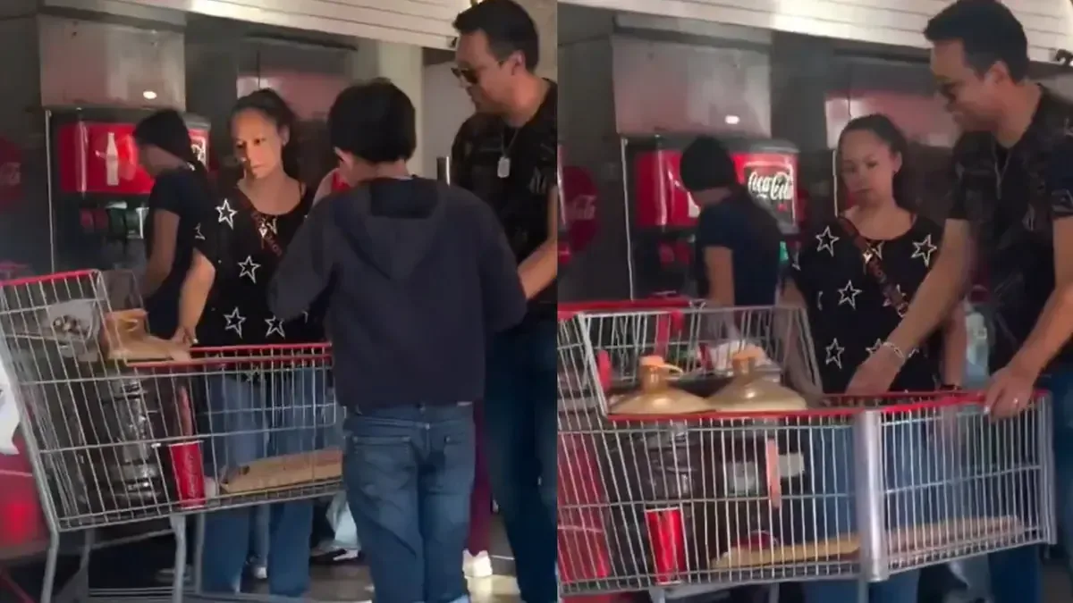 Un video viral muestra a una familia llenando garrafones de 20 litros en una máquina dispensadora de refrescos.