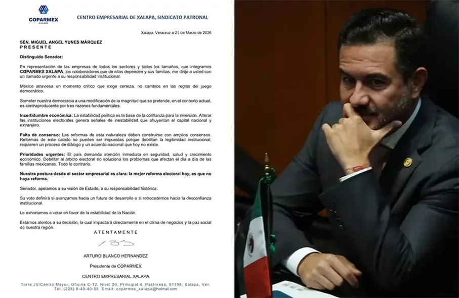 Empresarios piden al senador veracruzano considerar la estabilidad política del país.