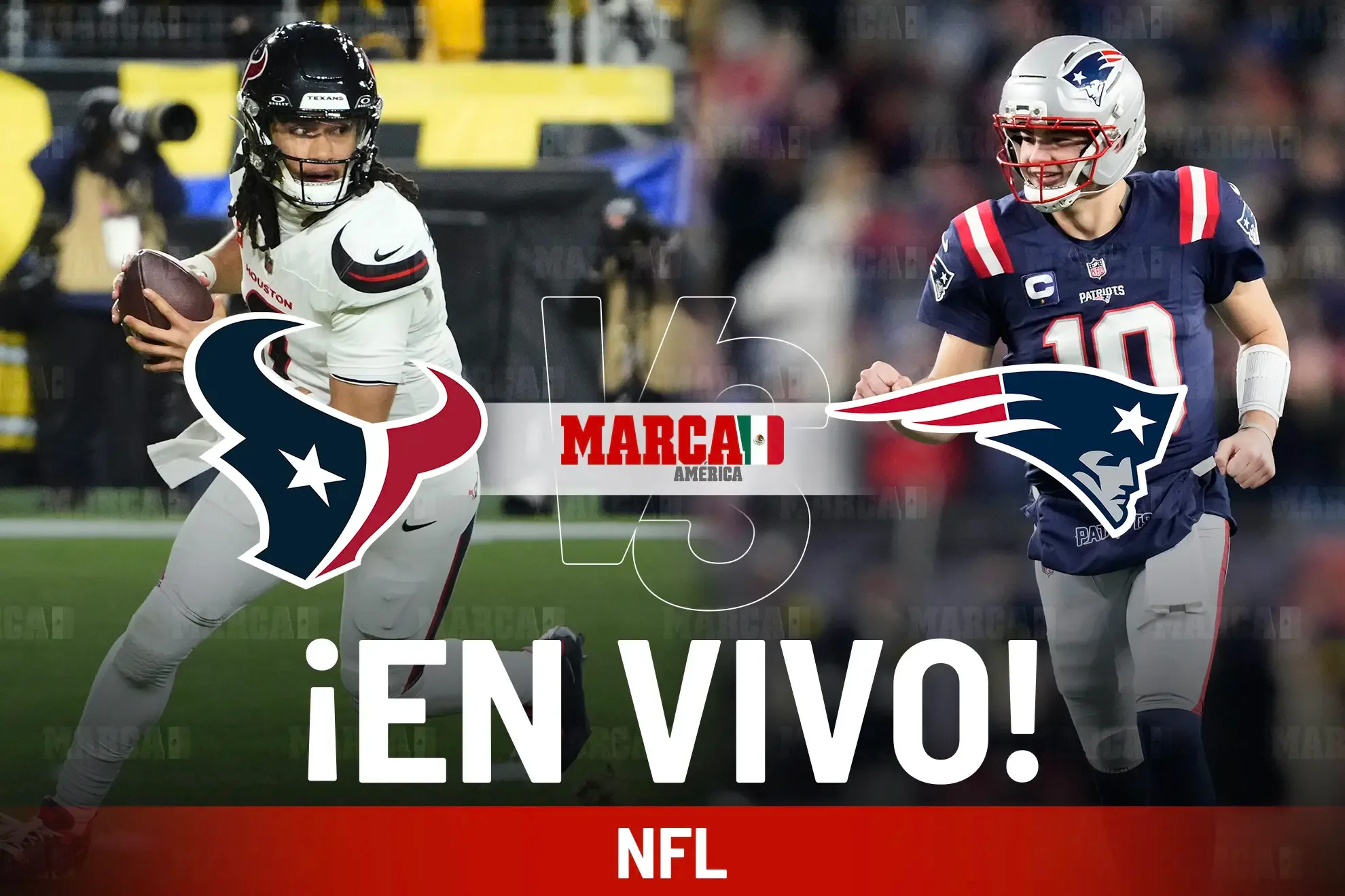 Encuentro entre los Patriots de Nueva Inglaterra y los Texans de Houston en playoffs.