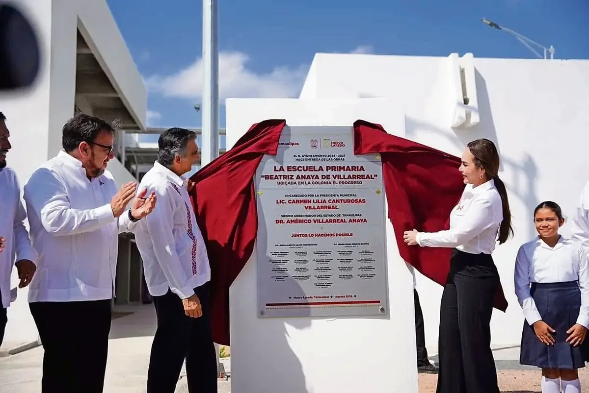 El gobernador Américo Villarreal inauguró proyectos que fortalecerán la educación y la infraestructura en la frontera.